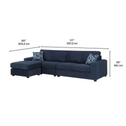 Sectional with Reversible Chaise - Blue