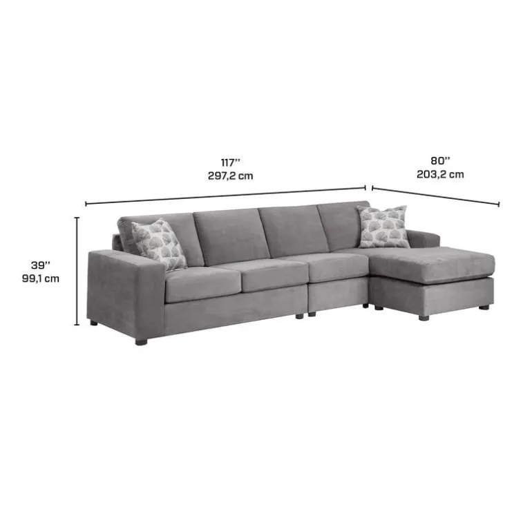 Sectional with Reversible Chaise - Grey