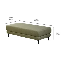 Sectional with Right-Side Chaise and Ottoman - Green