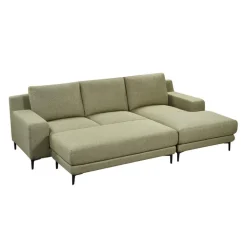 Sectional with Right-Side Chaise and Ottoman - Green