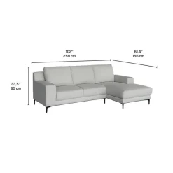 Sectional with Right-Side Chaise and Ottoman - Beige