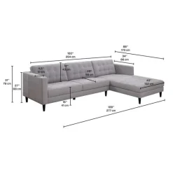 Sectional with Right-Side Chaise - Grey