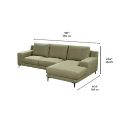 Sectional with Right-Side Chaise - Green