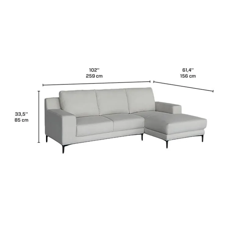 Sectional with Right-Side Chaise - Beige