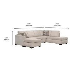 Sectional with Two Chaises