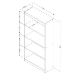 4-Shelf Bookcase - South Shore