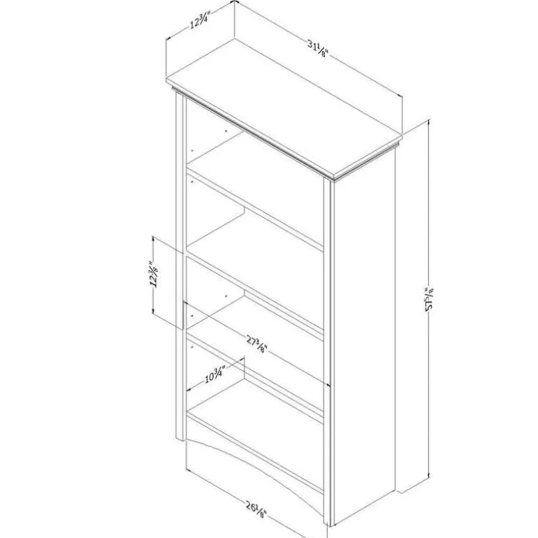 4-Shelf Bookcase - South Shore