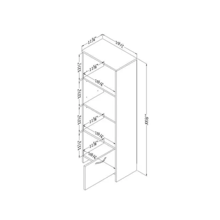3-Shelf Bookcase With Door - South Shore
