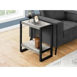 Side table - 2 tiers / 1 shelf / rectangular - 24