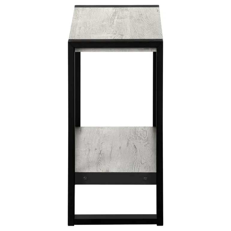 Side table - 2 tiers / 1 shelf / rectangular - 24"h - grey reclaimed wood-loo - Monarch