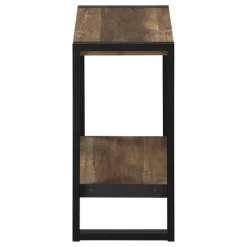 Side table - 2 tiers / 1 shelf / rectangular - 24"h - brown reclaimed wood-lo - Monarch