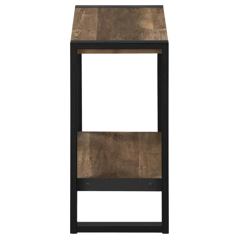 Side table - 2 tiers / 1 shelf / rectangular - 24"h - brown reclaimed wood-lo - Monarch