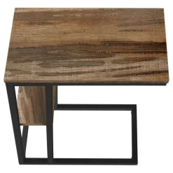 Side table / c table - 1 storage shelf / rectangular - 25"h - medium brown re - Monarch