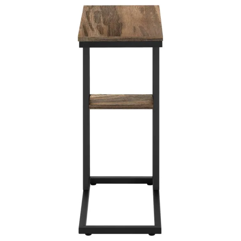 Side table / c table - 1 storage shelf / rectangular - 25"h - medium brown re - Monarch