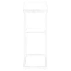 Side table / c table - 1 storage shelf / rectangular - 25"h - white/white met - Monarch