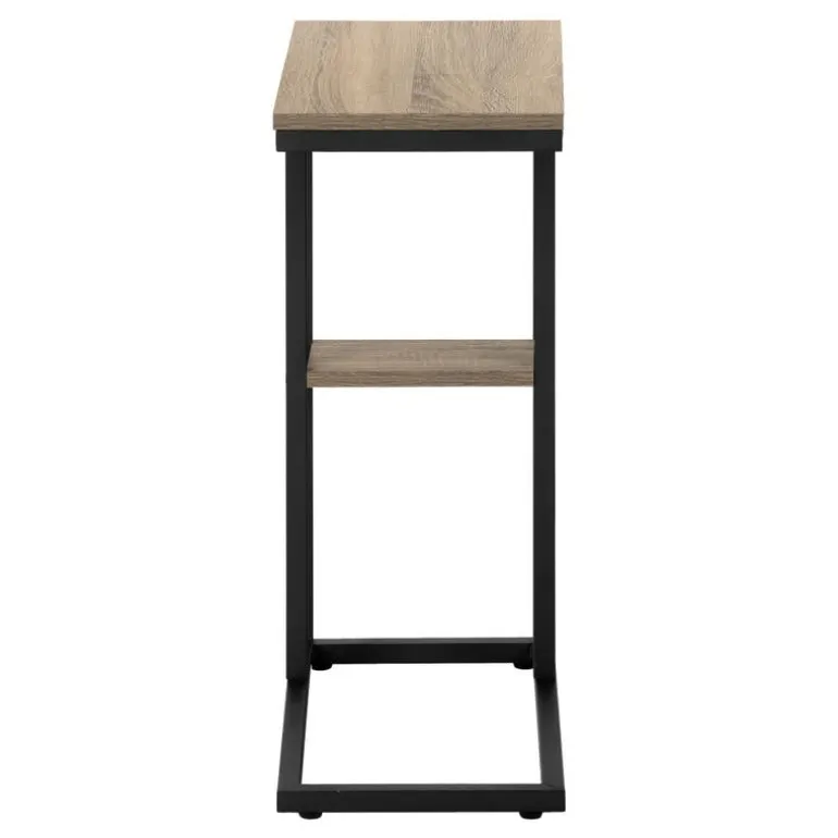 Side table / c table - 1 storage shelf / rectangular - 25"h - dark taupe/blac - Monarch