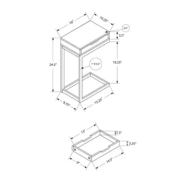 Side table / c table - 1 storage drawer, pass-through / rectangular - 25