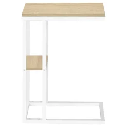Side table / c table - 1 storage shelf / rectangular - 25"h - natural/white m - Monarch