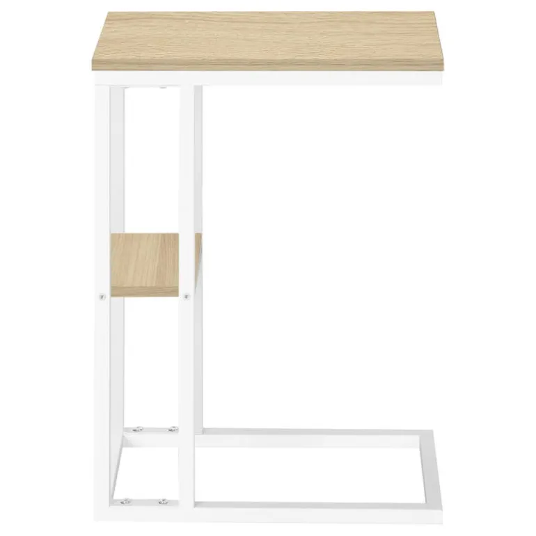 Side table / c table - 1 storage shelf / rectangular - 25"h - natural/white m - Monarch