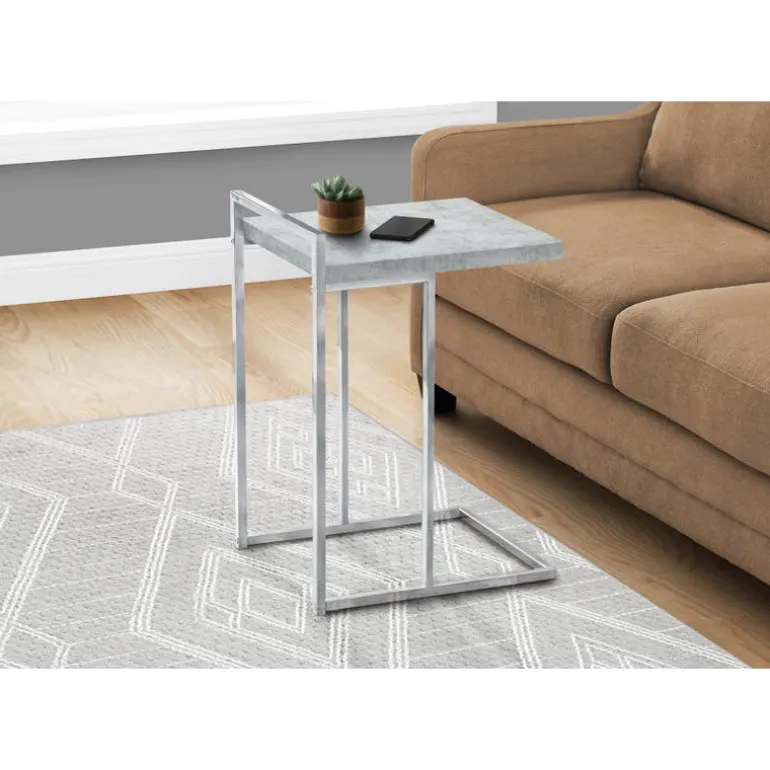 Side table / c table - thick-panel top / wide / rectangular - 25"h - grey cem - Monarch