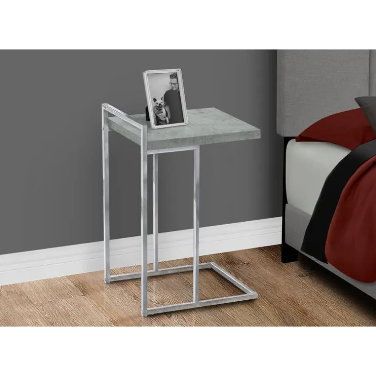 Side table / c table - thick-panel top / wide / rectangular - 25"h - grey cem - Monarch