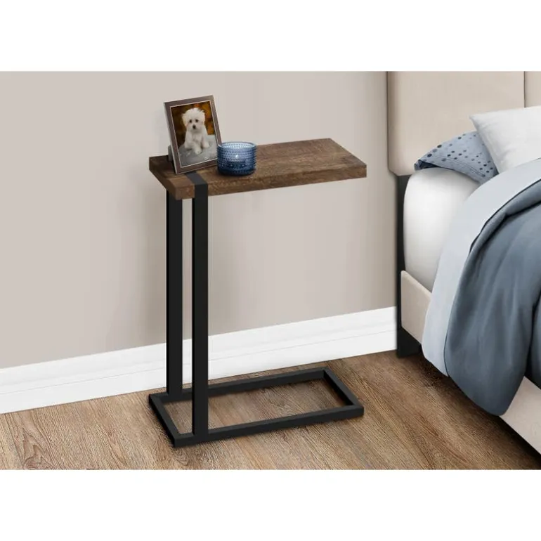Side table / c table - thick-panel top / rectangular - 25"h - brown reclaimed - Monarch