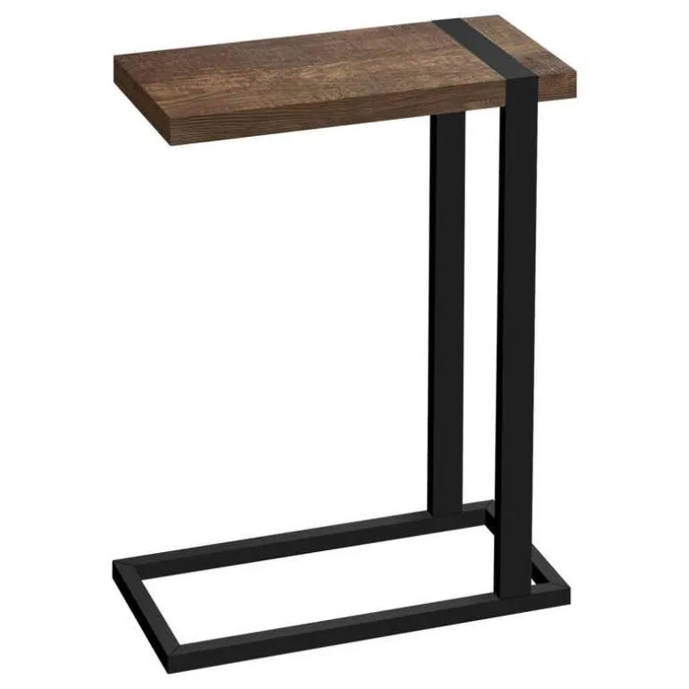 Side table / c table - thick-panel top / rectangular - 25"h - brown reclaimed - Monarch