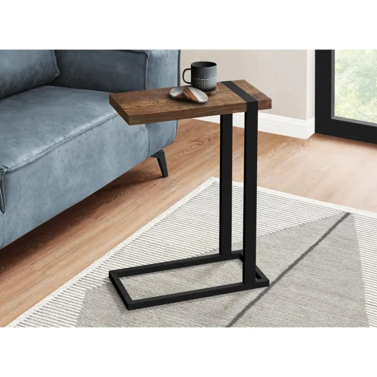 Side table / c table - thick-panel top / rectangular - 25"h - brown reclaimed - Monarch