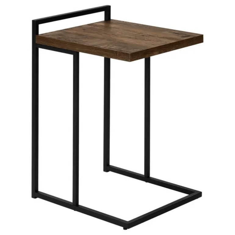 Side table / c table - thick-panel top / wide / rectangular - 25"h - brown re - Monarch