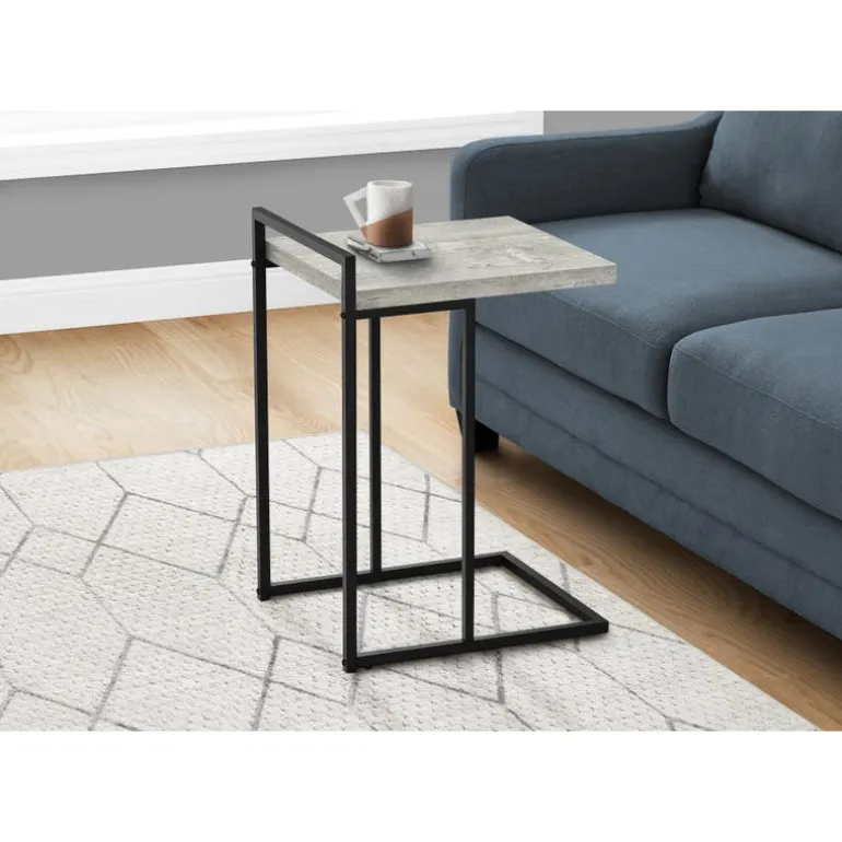 Side table / c table - thick-panel top / wide / rectangular - 25"h - grey rec - Monarch