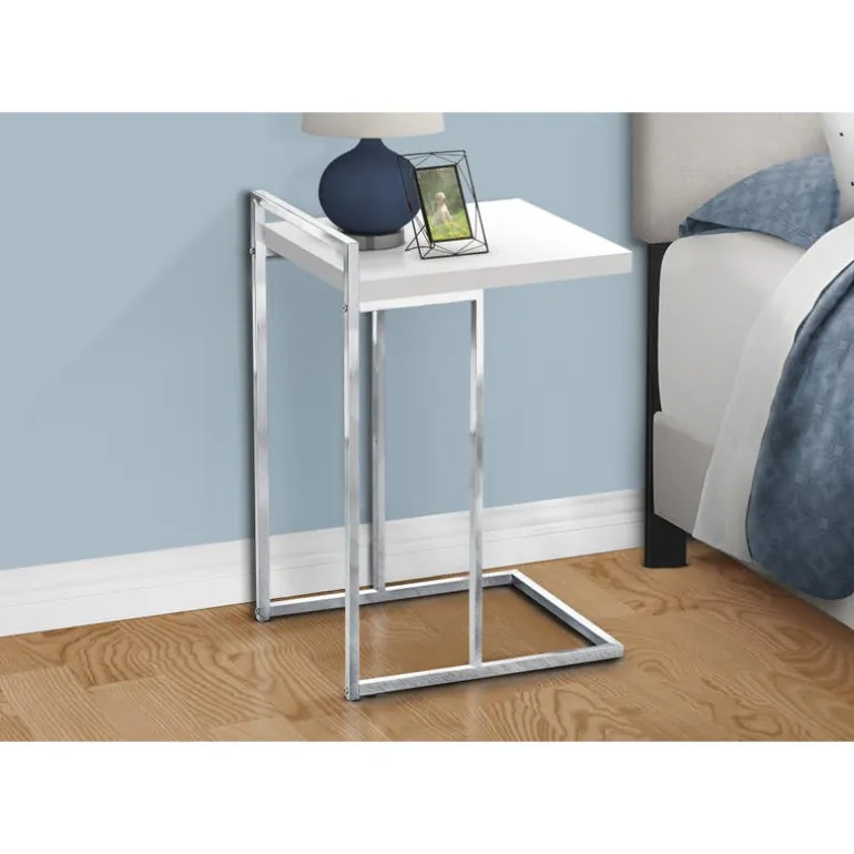 Side table / c table - thick-panel top / wide / rectangular - 25"h - glossy w - Monarch