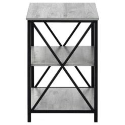 Side table / nightstand - 3 tiers / 2 shelves / square - 26