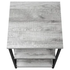 Side table / nightstand - 3 tiers / 2 shelves / square - 26