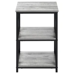Side table / nightstand - 3 tiers / 2 shelves / square - 26
