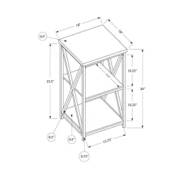 Side table / nightstand - 3 tiers / 2 shelves / square - 26