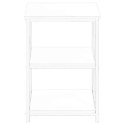 Side table / nightstand - 3 tiers / 2 shelves / square - 26"h - white / white - Monarch