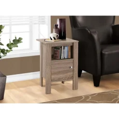Side table / nightstand - open shelf / storage cabinet / rectangular / square - Monarch