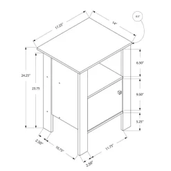 Side table / nightstand - open shelf / storage cabinet / rectangular / square - Monarch