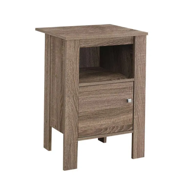 Side table / nightstand - open shelf / storage cabinet / rectangular / square - Monarch