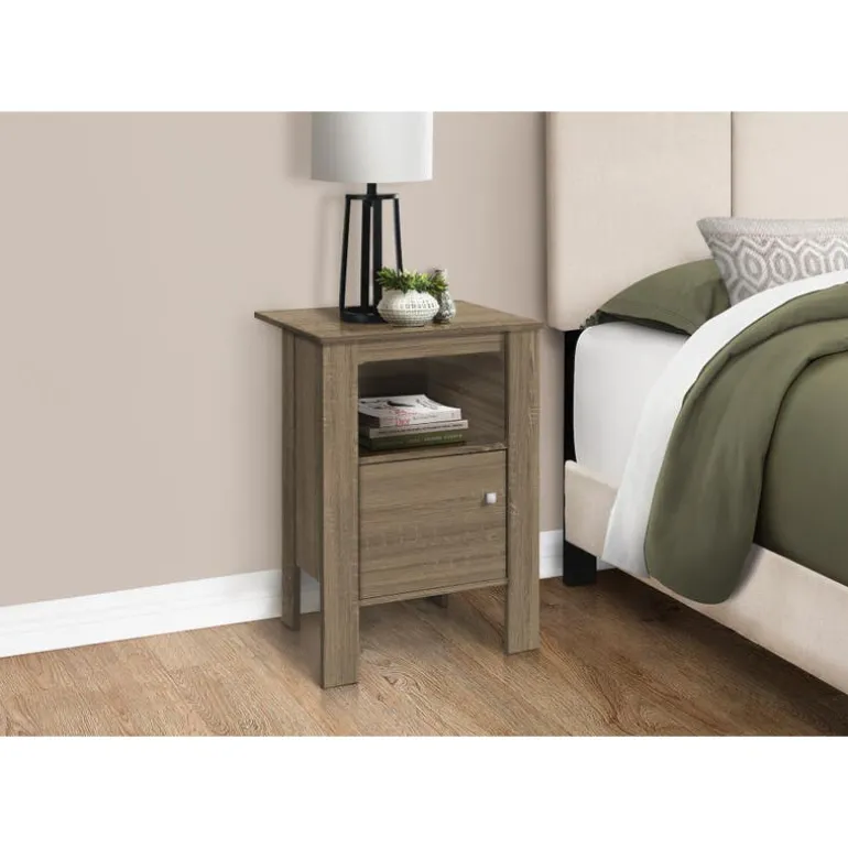 Side table / nightstand - open shelf / storage cabinet / rectangular / square - Monarch