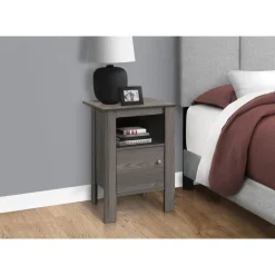 Side table / nightstand - open shelf / storage cabinet / rectangular / square - Monarch