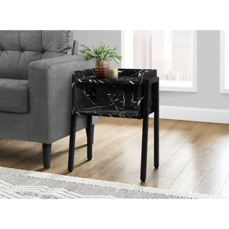 Side table / nightstand - tray top / 1 storage cubby / rectangular - 23"h - b - Monarch