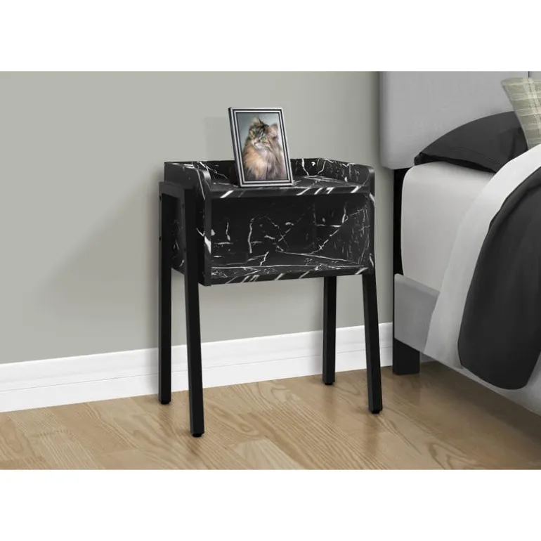 Side table / nightstand - tray top / 1 storage cubby / rectangular - 23"h - b - Monarch