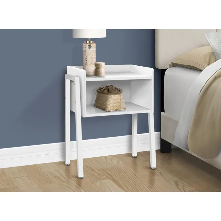 Side table / nightstand - tray top / 1 storage cubby / rectangular - 23"h - w - Monarch