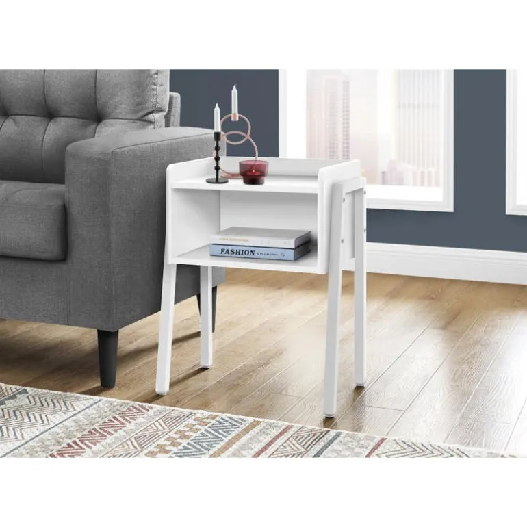 Side table / nightstand - tray top / 1 storage cubby / rectangular - 23"h - w - Monarch