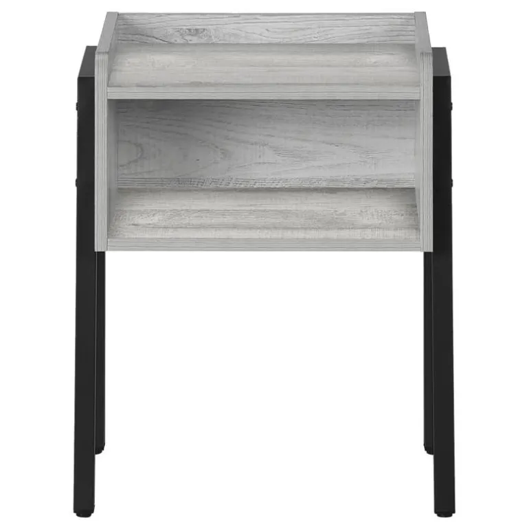 Side table / nightstand - tray top / 1 storage cubby / rectangular - 23"h - g - Monarch