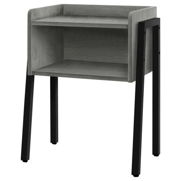 Side table / nightstand - tray top / 1 storage cubby / rectangular - 23"h - g - Monarch
