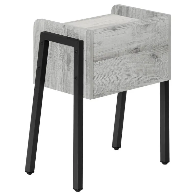 Side table / nightstand - tray top / 1 storage cubby / rectangular - 23"h - g - Monarch