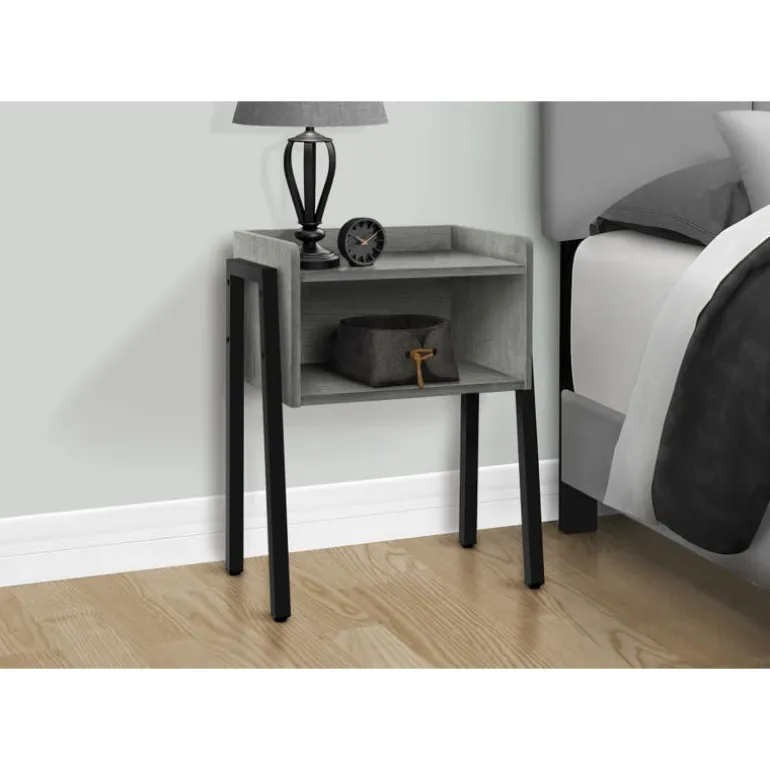 Side table / nightstand - tray top / 1 storage cubby / rectangular - 23"h - g - Monarch