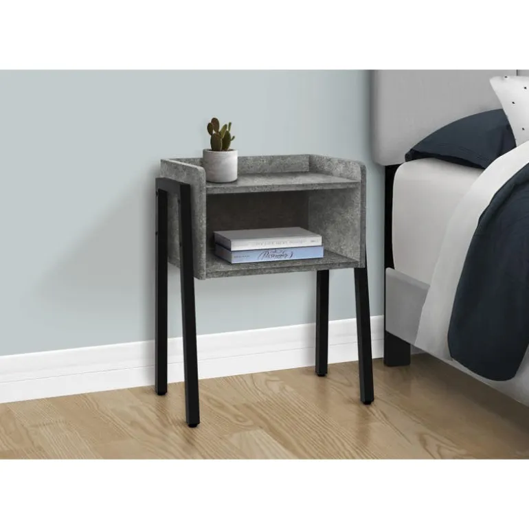 Side table / nightstand - tray top / 1 storage cubby / rectangular - 23"h - g - Monarch